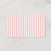 Strawberry Berry Sweet Pink Stripe Bow Baby shower エンクロージャーカード (裏面)