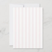 Strawberry Berry Sweet Pink Stripe Bow Baby shower 招待状 (裏面)