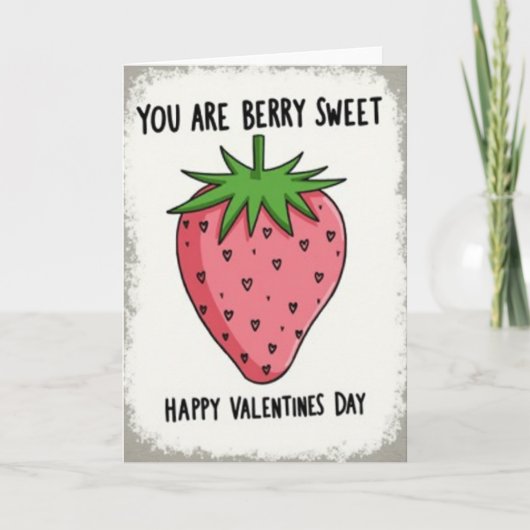 Strawberry Berry Sweet Valentines Card カード (正面)