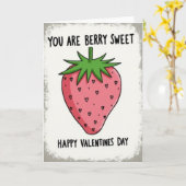 Strawberry Berry Sweet Valentines Card カード (黄色い花)