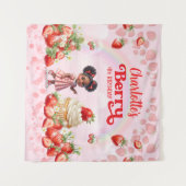 Strawberry Birthday Backdrop, Berry Birthday  タペストリー (正面(横))