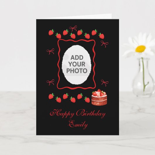 Strawberry Birthday Card カード (小さな植物)