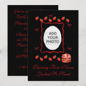 Strawberry Birthday Invitation 招待状 (正面/裏面)