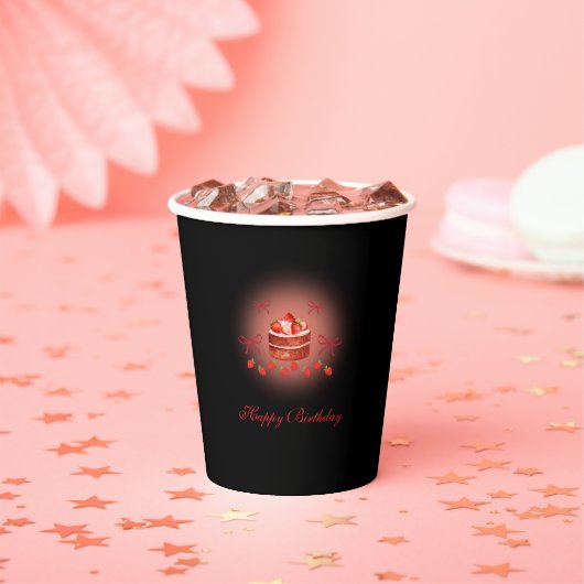 Strawberry Birthday Paper Cups 紙コップ (インサイチュ)