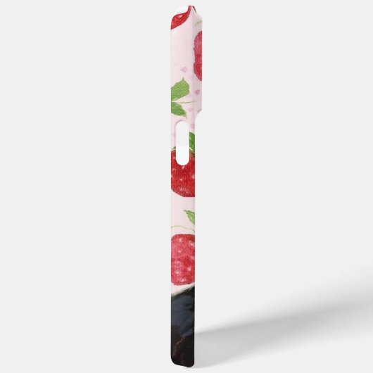 Strawberry black Cute Cat Phone Case Kawaii  Case-Mate iPhoneケース (裏面 / 右)