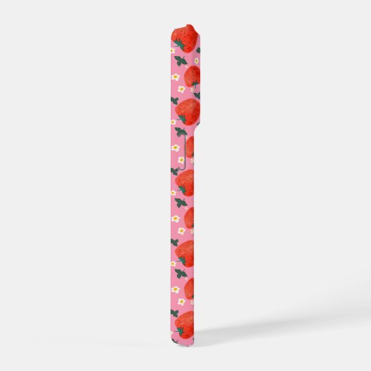 Strawberry Bloom Pattern iPhoneケース (右側面)