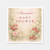 Strawberry Blossom Baby Shower スタンダードカクテルナプキン (正面)
