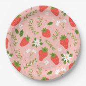 Strawberry Blossom Party Plates ペーパープレート (正面)
