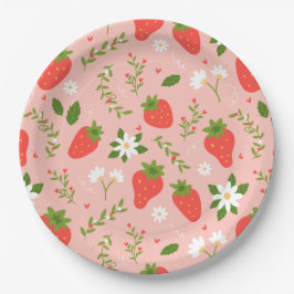 Strawberry Blossom Party Plates ペーパープレート
