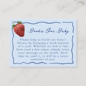 Strawberry Blue Baby Shower Books For Baby Library エンクロージャーカード (正面)