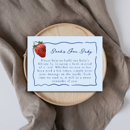Strawberry Blue Baby Shower Books For Baby Library エンクロージャーカード