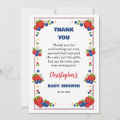 Strawberry Blueberry Berry Sweet Baby Shower サンキューカード (正面)