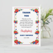 Strawberry Blueberry Berry Sweet Baby Shower サンキューカード (スタンド正面)