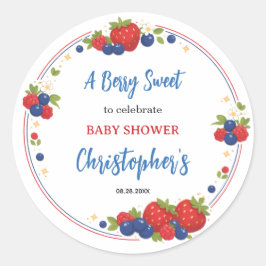 Strawberry Blueberry Berry Sweet Baby Shower ラウンドシール