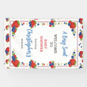 Strawberry Blueberry Berry Sweet Baby Shower 横断幕 (横)