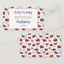 Strawberry Blueberry Berry Sweet Boy Baby Shower エンクロージャーカード