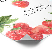 Strawberry Blueberry Favors - Please Take One Sign ポスター (角)