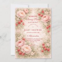 Strawberry Blush Floral Baby Shower