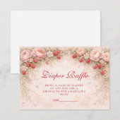Strawberry Blush Floral Diapper Raffle エンクロージャーカード (正面/裏面)