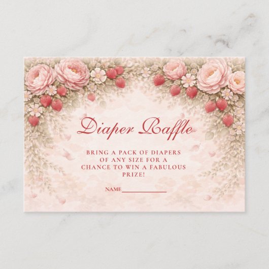 Strawberry Blush Floral Diapper Raffle エンクロージャーカード (正面)