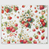 Strawberry Botanical Gift Wrapping Paper ラッピングペーパー (フラット)
