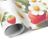 Strawberry Botanical Gift Wrapping Paper ラッピングペーパー (ロールコーナー)