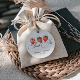 Strawberry Bow 1st Birthday Thank You フェイバータグ