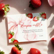 Strawberry Bow Baby Shower Diaper Raffle