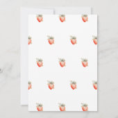 Strawberry Bow Berry Sweet Second Birthday  招待状 (裏面)