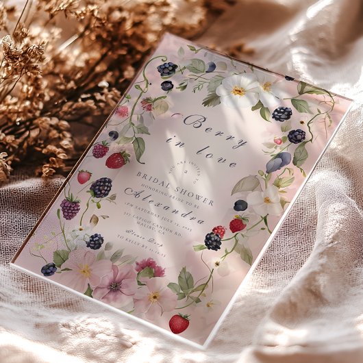 Strawberry Bow Bridal Shower Invitation アクリル招待状