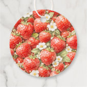 Strawberry Bow Coquette Baby Shower Thank You フェイバータグ (裏面)