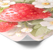 Strawberry Bow Coquette Baby Shower Welcome  ポスター (角)