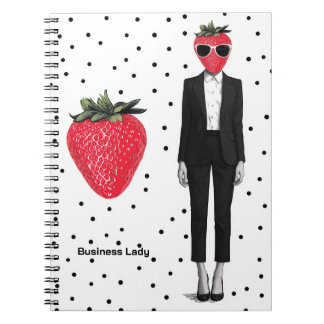 Strawberry Business Lady Notebook – Cute Fashion F ノートブック