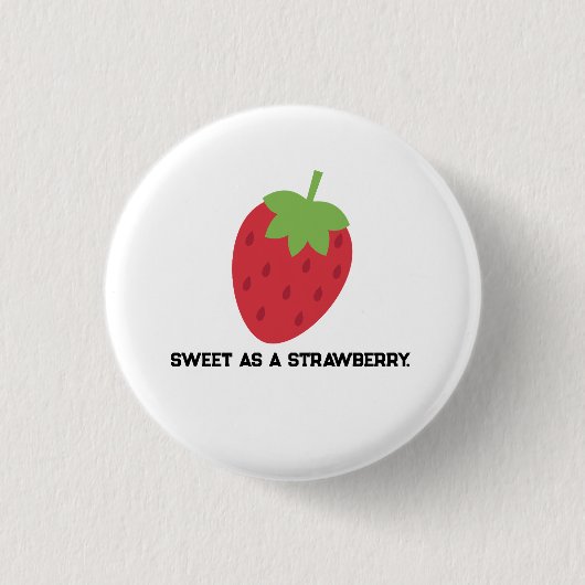Strawberry Button | Cute Fruit-Themed Pin 缶バッジ (正面)