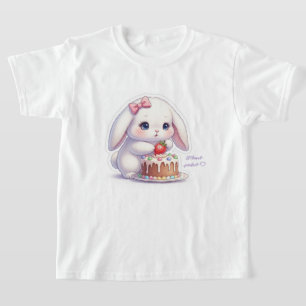 Strawberry Cake Bunny - Careful Decorating Kawaii  Tシャツ