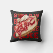 Strawberry Cheesecake Aesthetic Food (dark) クッション (裏面)