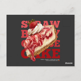 Strawberry Cheesecake Aesthetic Food (dark) ポストカード
