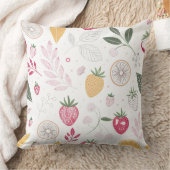 Strawberry Citrus Fruit Polyester Throw Pillow クッション (ブランケット)