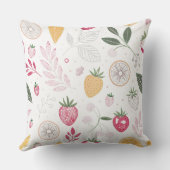 Strawberry Citrus Fruit Polyester Throw Pillow クッション (裏面)