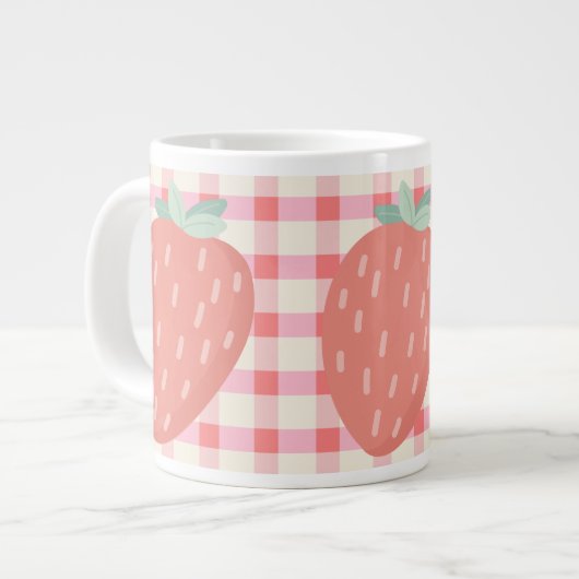 Strawberry 🌸 coffee specialty mug ジャンボコーヒーマグカップ (正面左)