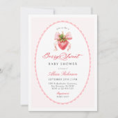 Strawberry Coquette Baby Shower Invitation 招待状 (正面)
