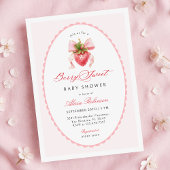 Strawberry Coquette Baby Shower Invitation 招待状