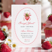 Strawberry Coquette Baby Shower Invitation 招待状