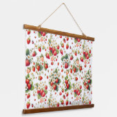 Strawberry Cottage Botanical Wood Frame Tapestry 吊り下げ型タペストリー (傾斜あり)