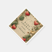 Strawberry Cottagecore Baby Shower スタンダードカクテルナプキン (角)