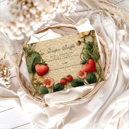 Strawberry Cottagecore Baby Shower Diapper Raffle  エンクロージャーカード