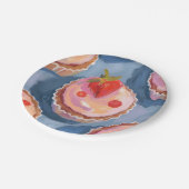 Strawberry Cupcakes | Fruit Watercolor Celebratory ペーパープレート (アングル)