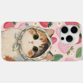Strawberry Cute Cat Phone Case Kawaii Kitten Case-Mate iPhoneケース (裏面 (横))
