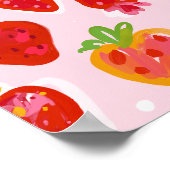 Strawberry Delight Pattern ポスター (角)