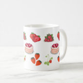 Strawberry Delights – Cute Illustration of Berries コーヒーマグカップ (正面右)